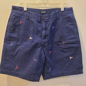 Men Chaps Blue Shorts wirh embroidered flags size 34